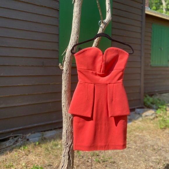 AQ/AQ ORANGE VENDELA STRAPLESS MINI DRESS SIZE US 2 UK 6 - Picture 7 of 7